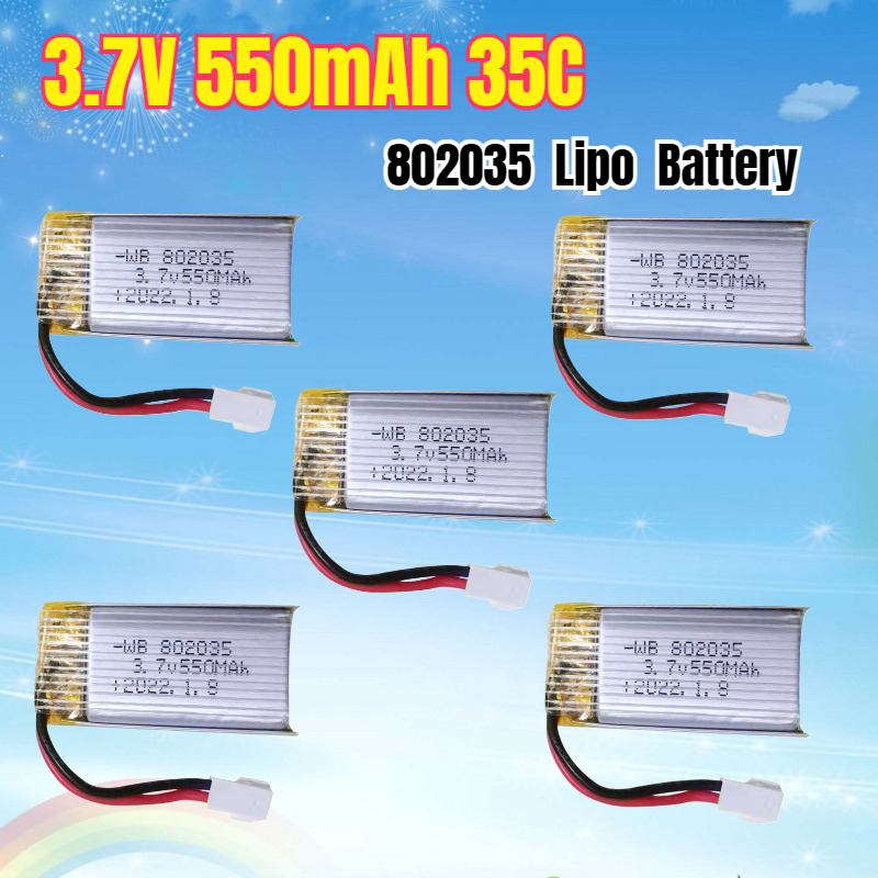Drone Battery Li-Ion - Batteria Lipo 3.7V 550mAh 35C 802035